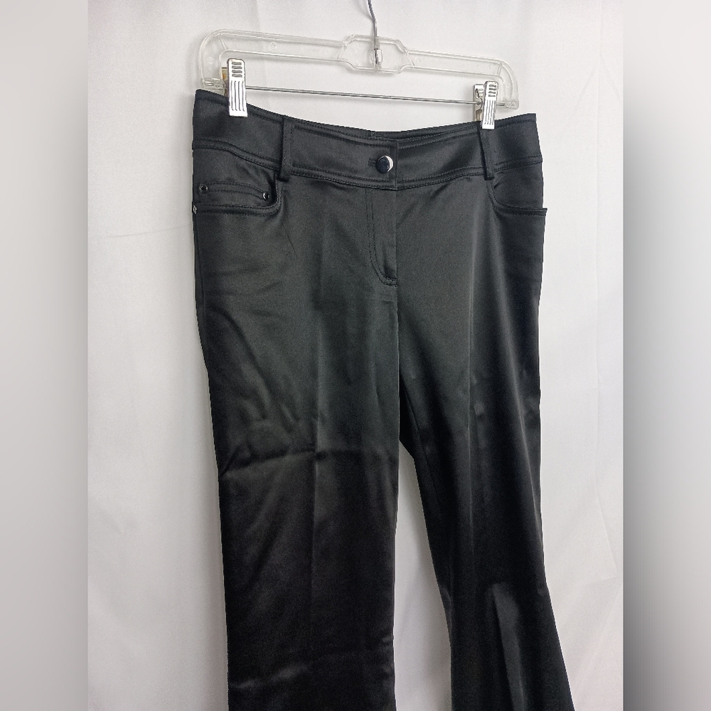 NWT CACHE Classic 4 Satin Shiny Crystal Black Women's Vintage Trousers Goth